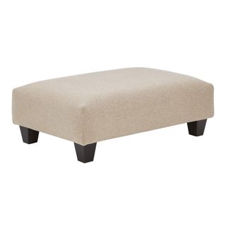 footstool with dark wooden and white background