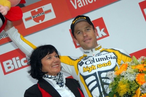 Kim Kirchen (Columbia-Highroad) after his stage win in the Tour de Suisse