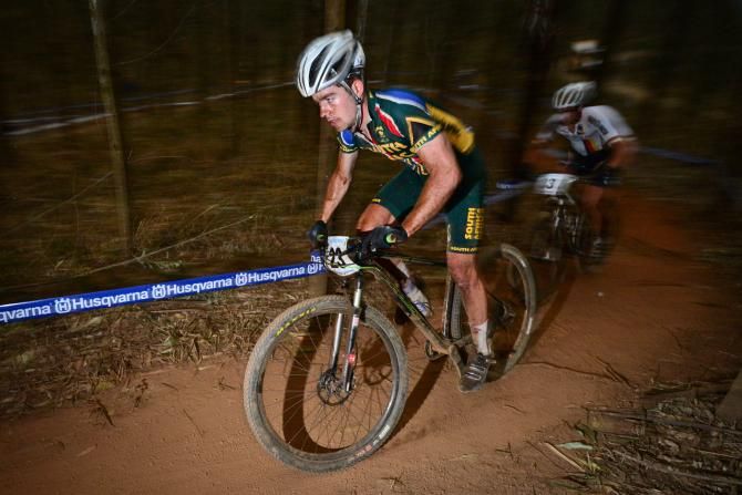 http://www.gameplanmedia.co.za/mtb/2013E5JamesReid100.jpg South Africa's James Reid was both disappointed and frustrated by a series of mechanicals that saw him drop from seventh to thirty-fourth in the men's under 23 cross country
