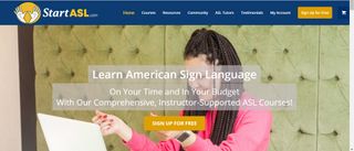 Screenshot of Start ASL homepage
