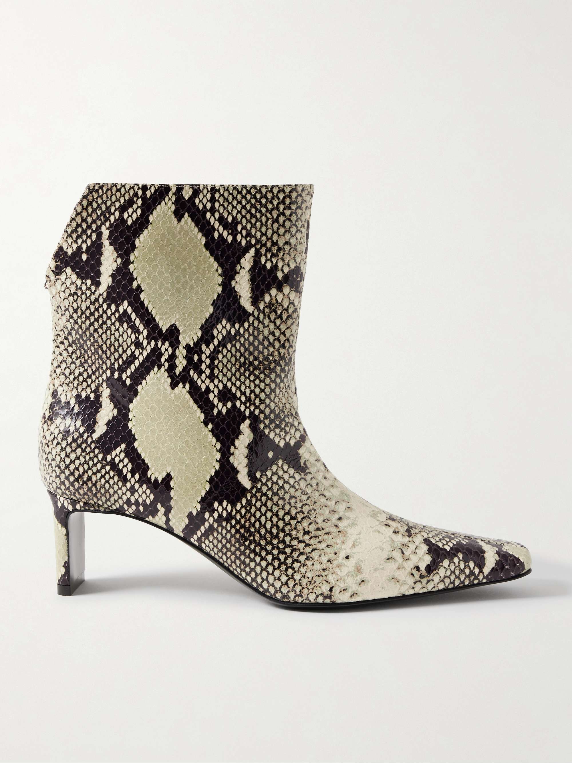 Ona Snake-Effect Leather Ankle Boots