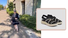 Rivkie Baum wearing Vivaia sandals