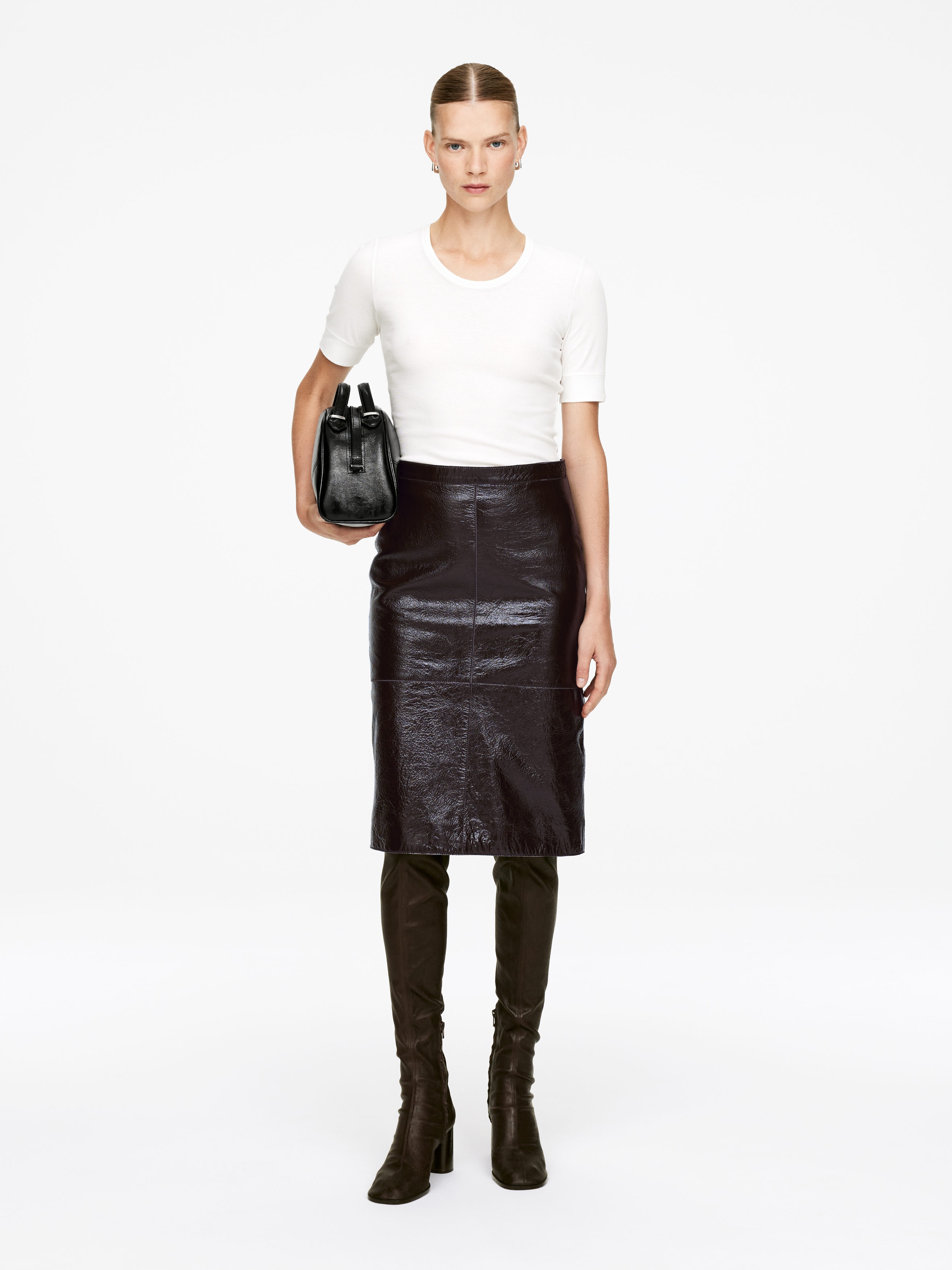 Naplak Leather Skirt &amp;ndash; Brown &amp;ndash; Women &amp;ndash; Arket Gb