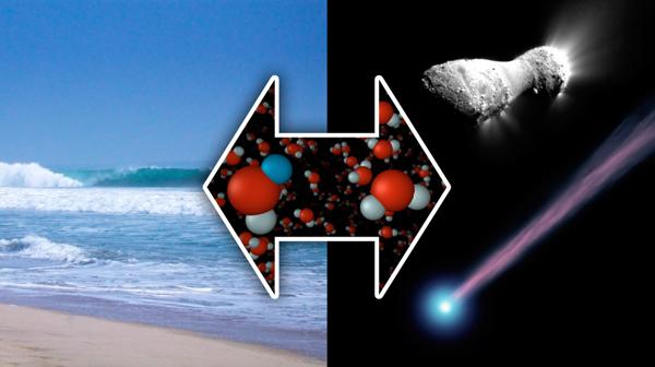 Measurements from the Herschel Space Observatory show that comet Hartley 2, which comes from the distant Kuiper Belt, contains water with the same chemical signature as water in Earth's oceans. The findings may help explain how Earth