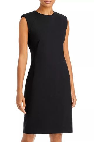 sleeveless black dress