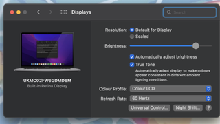 MacBook Display options