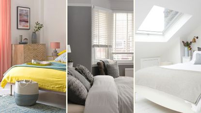 Compilation of three different bedrooms to show the many surfaces to consider when mastering how to dust a bedroom