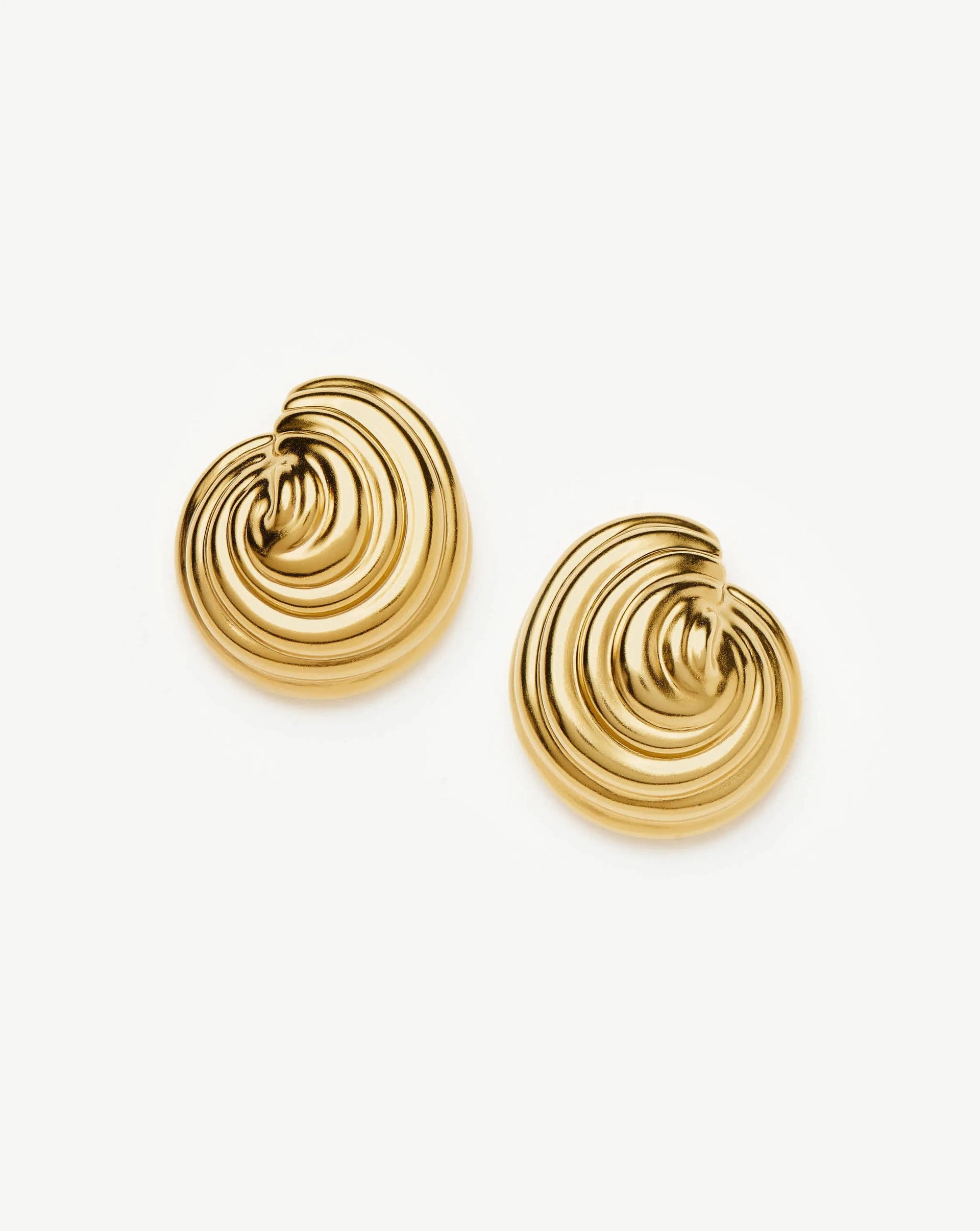 Spiral Dome Oversized Stud Earrings | 18ct Gold Plated - 18ct Gold Plated