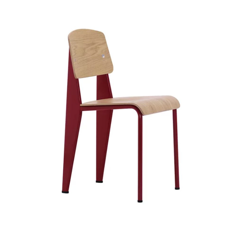 Standard Dining Chairby Jean Prouv&amp;eacute; for Vitra in Japanese red