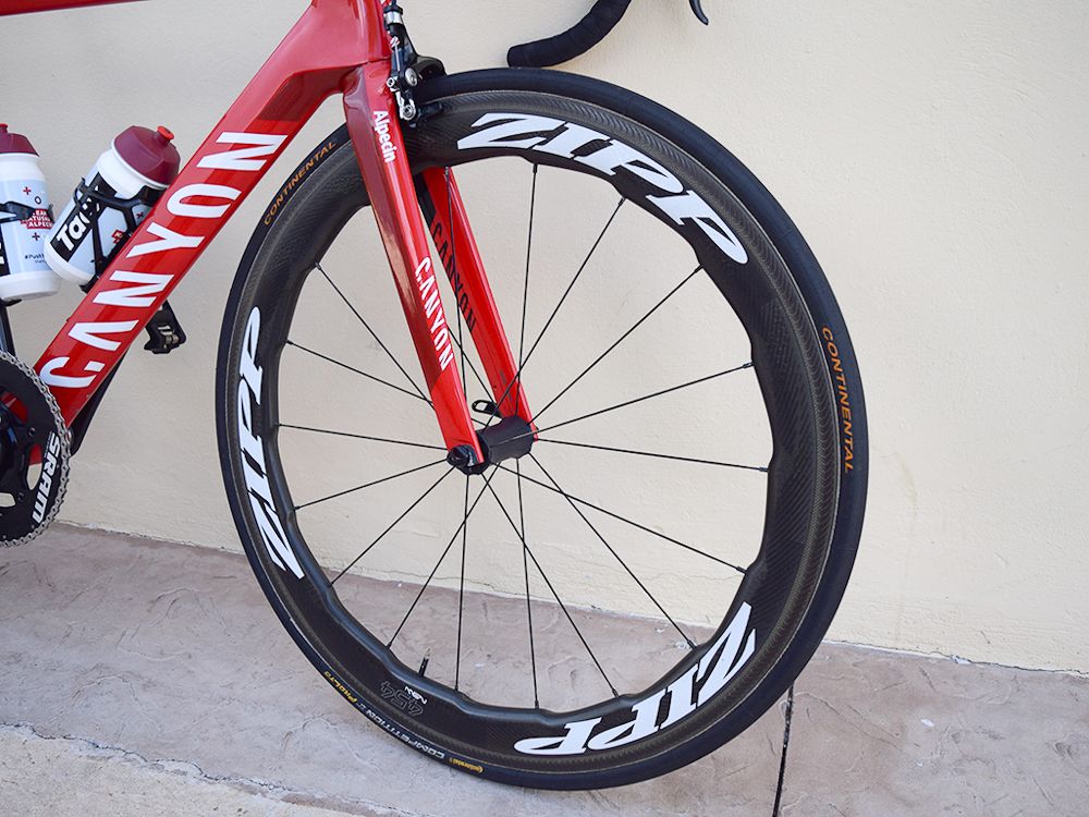 "Zipp's flagship wheelset, the 454 NSW features biomimicry from a whale fin, aimed at improving aerodynamic performance"