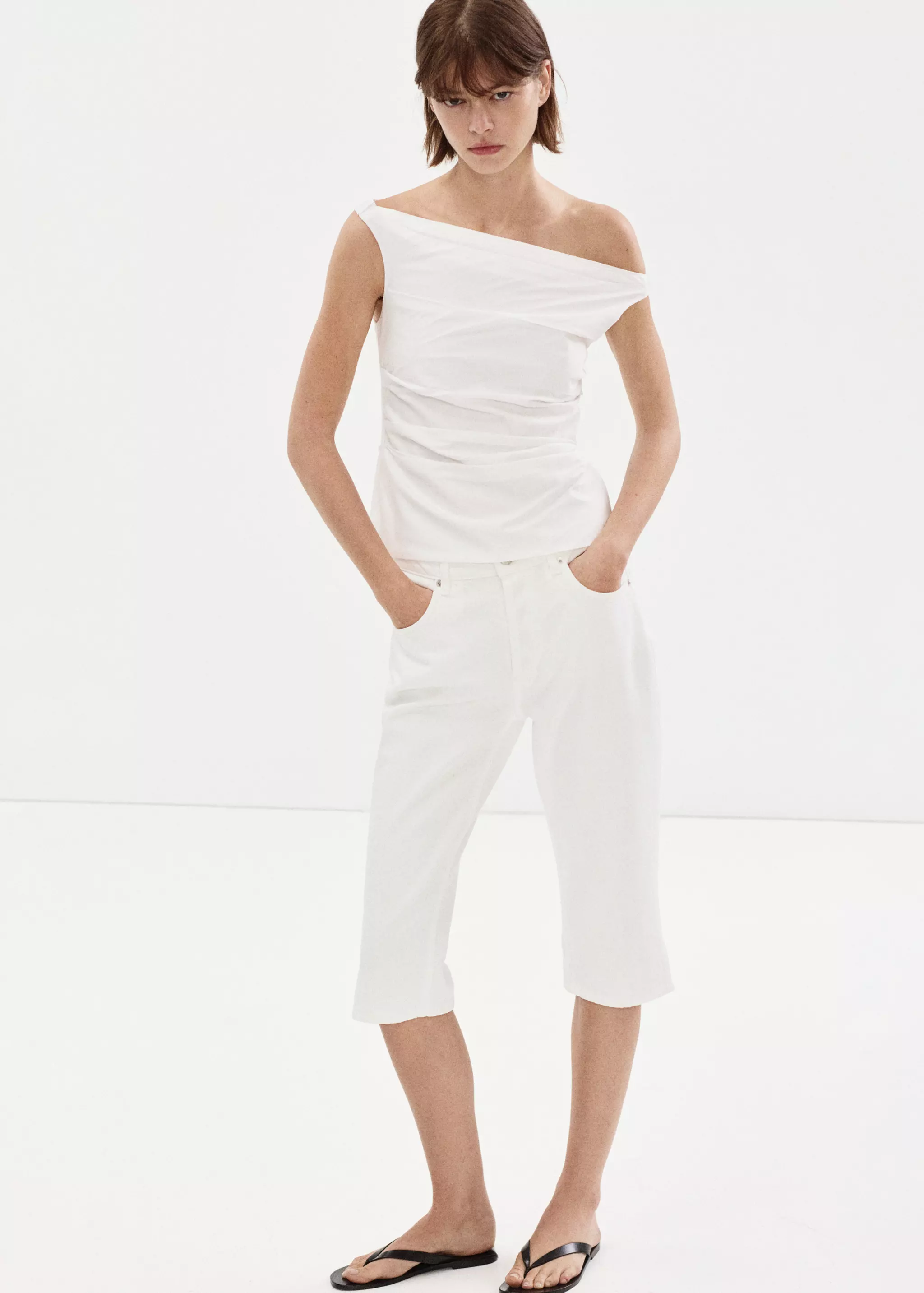Draped Cotton Top - Women | Mango Usa