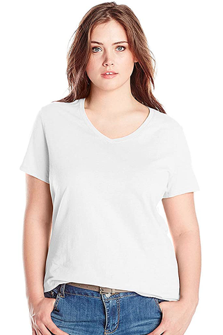 JUST MY SIZE Short Sleeve V Neck Tee
