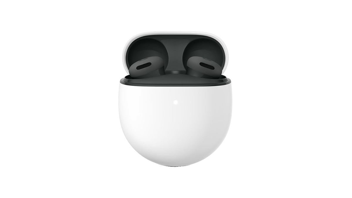 Leaked Pixel Buds 2a's case and earbuds in grey color