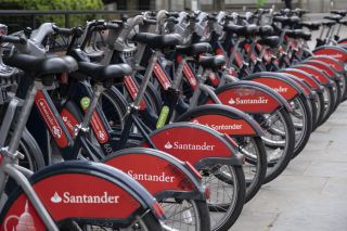 A number of boris bikes in docking stations