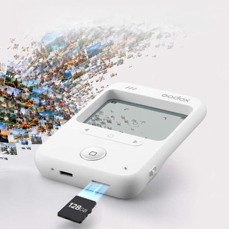 Photograph of the Godox C100 palm-sized transparent window camera