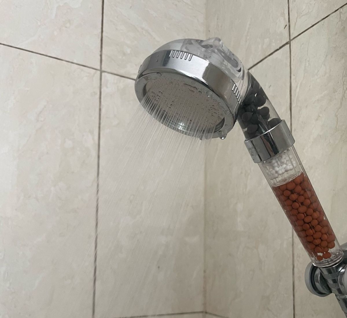 I bought this shower head with purifying water beads and it's actually