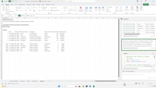 Microsoft Excel with copilot AI