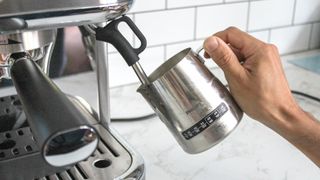 Steaming milk in the Philips Barista Brew Espresso Machine