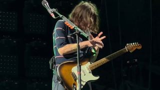 John Frusciante stretching his fingers