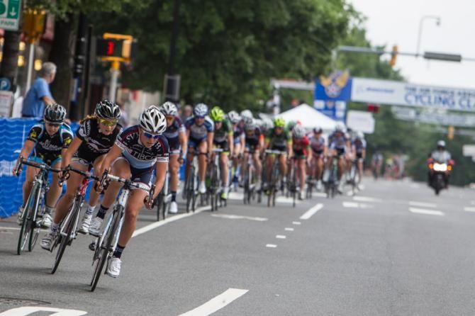 Amanda Miller (TIBCO) leads the field before launching her attack.