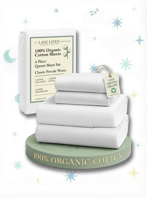 Eco Friendly 100% Organic Cotton Queen Bed Sheet Set
