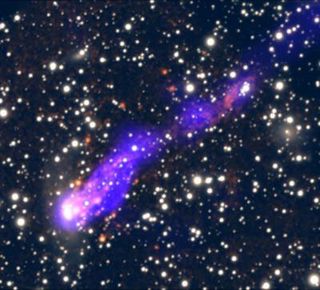 Galaxy Sports Vast Comet-Like Tail