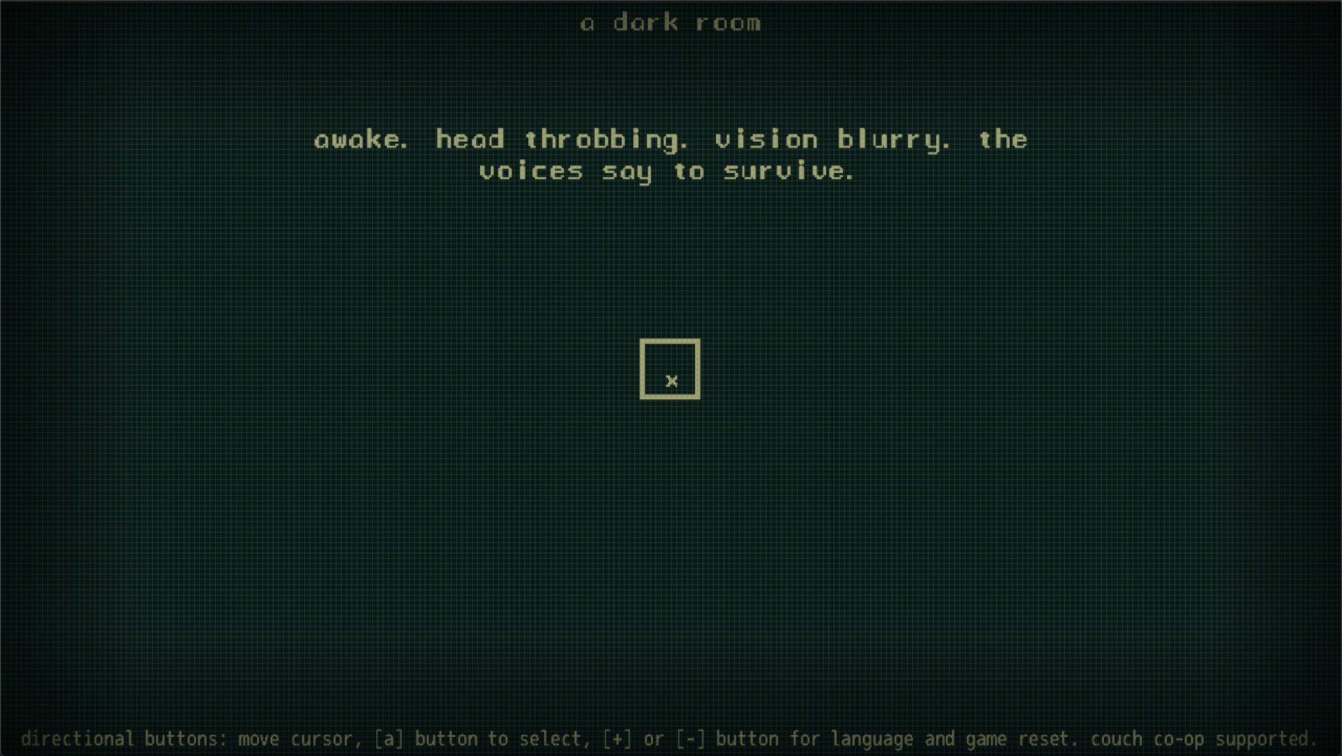 best free web browser games - text based game A Dark Room.  the text on the screen reads 