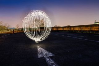 We shot this light orb in a carpark just after sunset