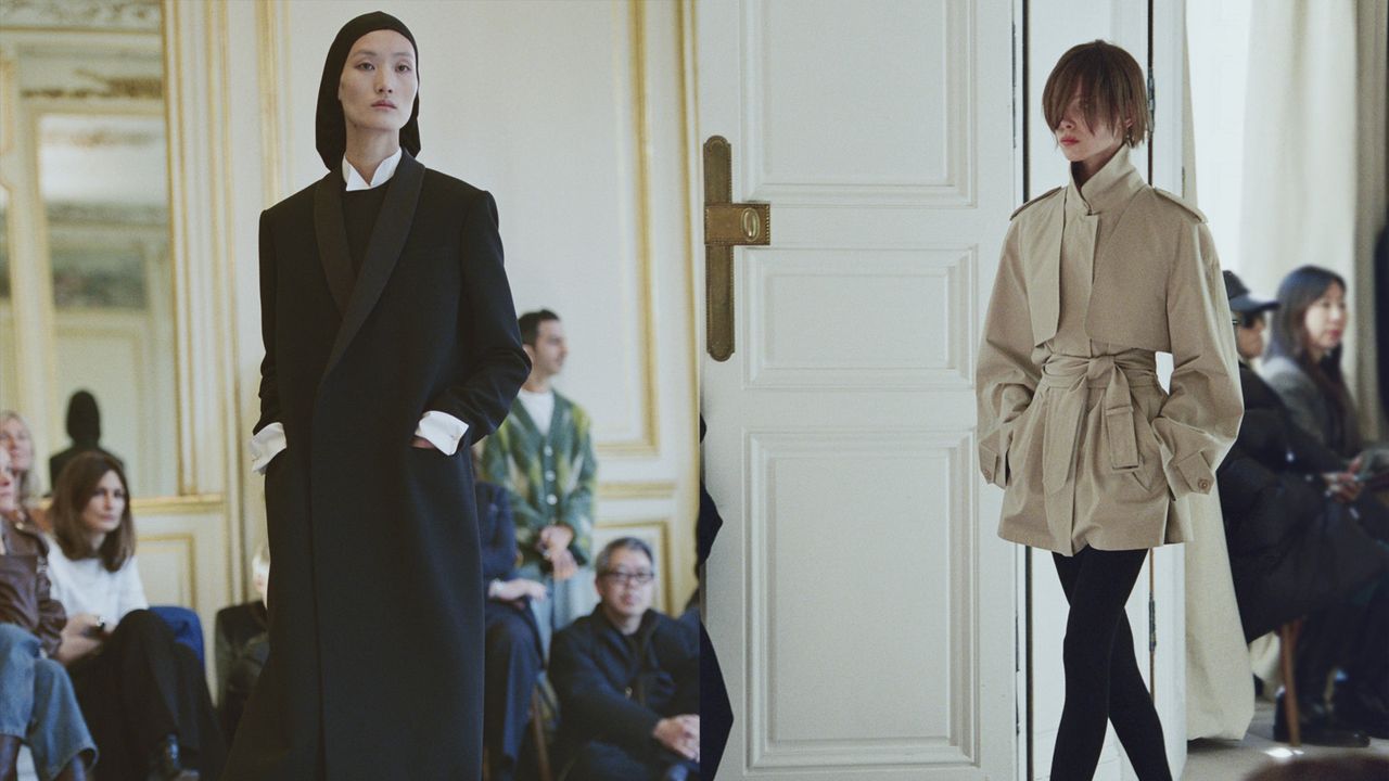 a model walks The Row winter 2025 runway during Paris Fashion Week