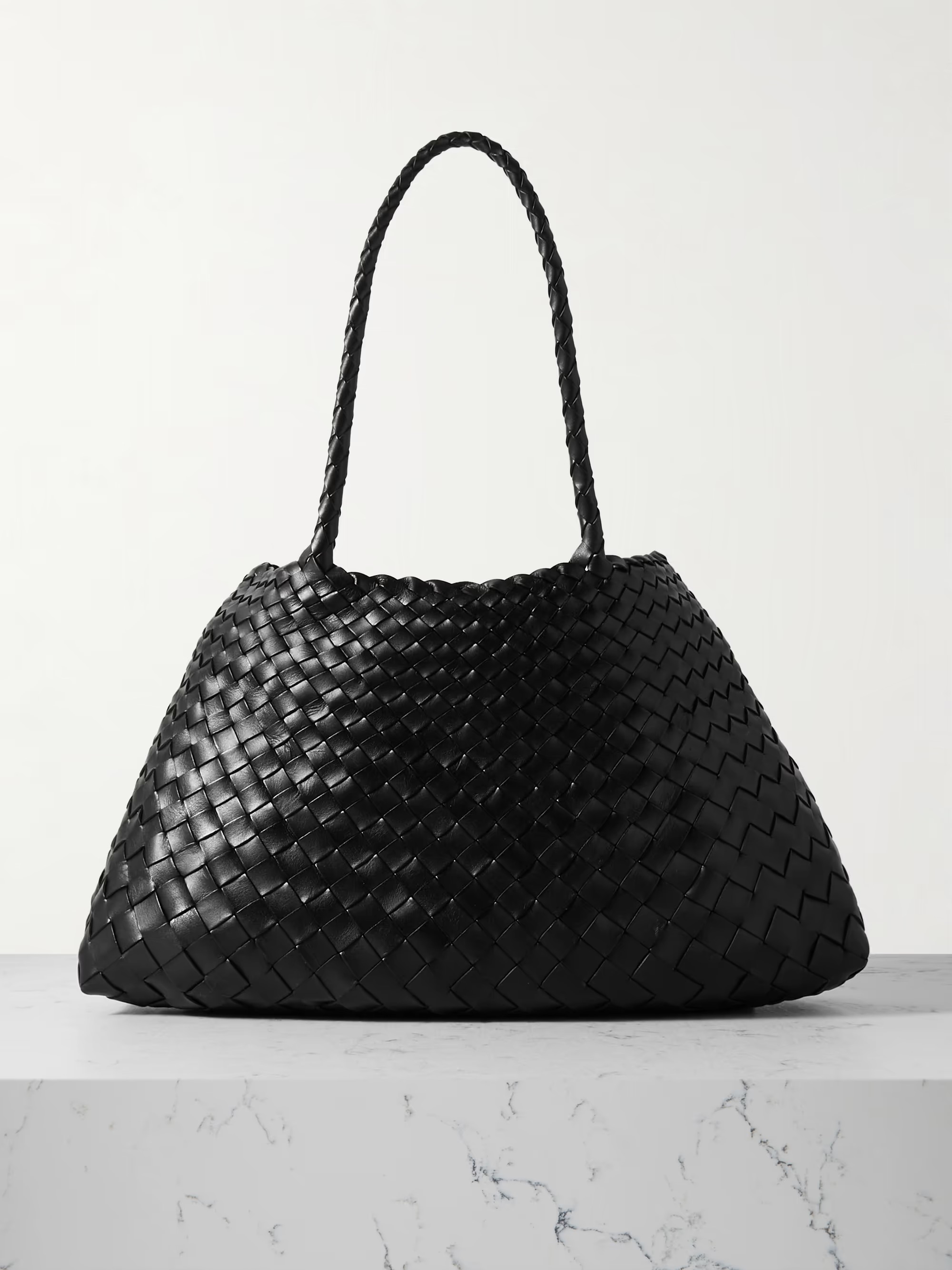 black woven bag