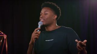 Devon Walker performing stand up on Comedy Central