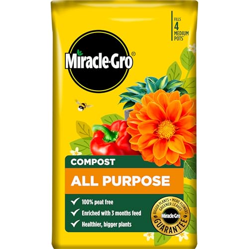 Miracle-Gro Peat-Free Premium All Purpose Compost 20l | Multi-Purpose Garden Soil Mix for Pots, Containers, Hanging Baskets &amp;amp; Outdoor Plants