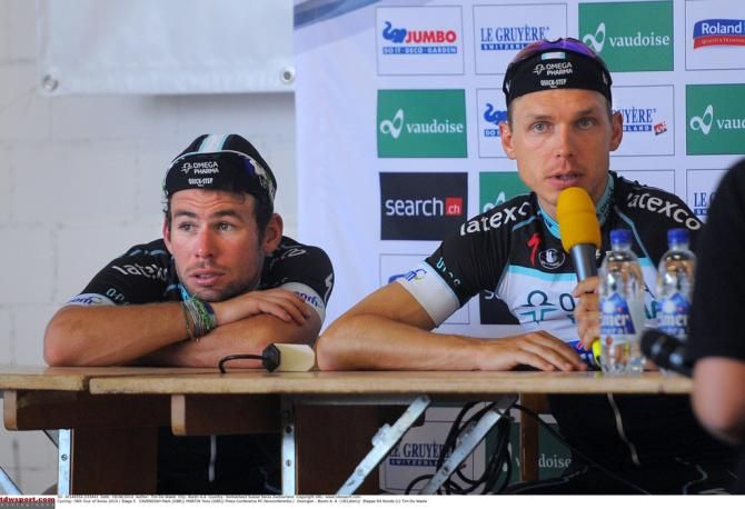 Omega Pharma-Quick Step duo Mark Cavendishand Tony Martin