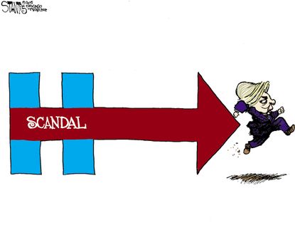 Political cartoon U.S. Hillary Clinton Scandal