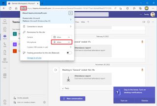 Allow Microsoft Teams web access to microphone