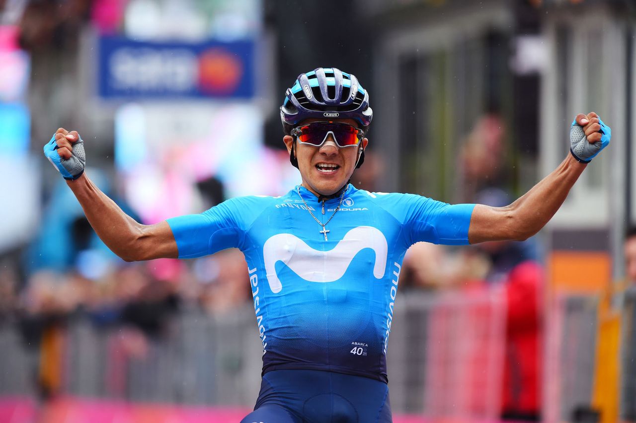 Richard Carapaz (Movistar) wins stage 14 of the Giro d'Italia