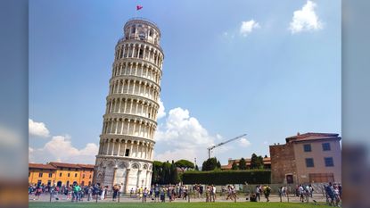 The Leaning Tower of Pisa has a gravity-defying tilt.