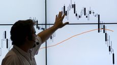 Man pointing to a chart 