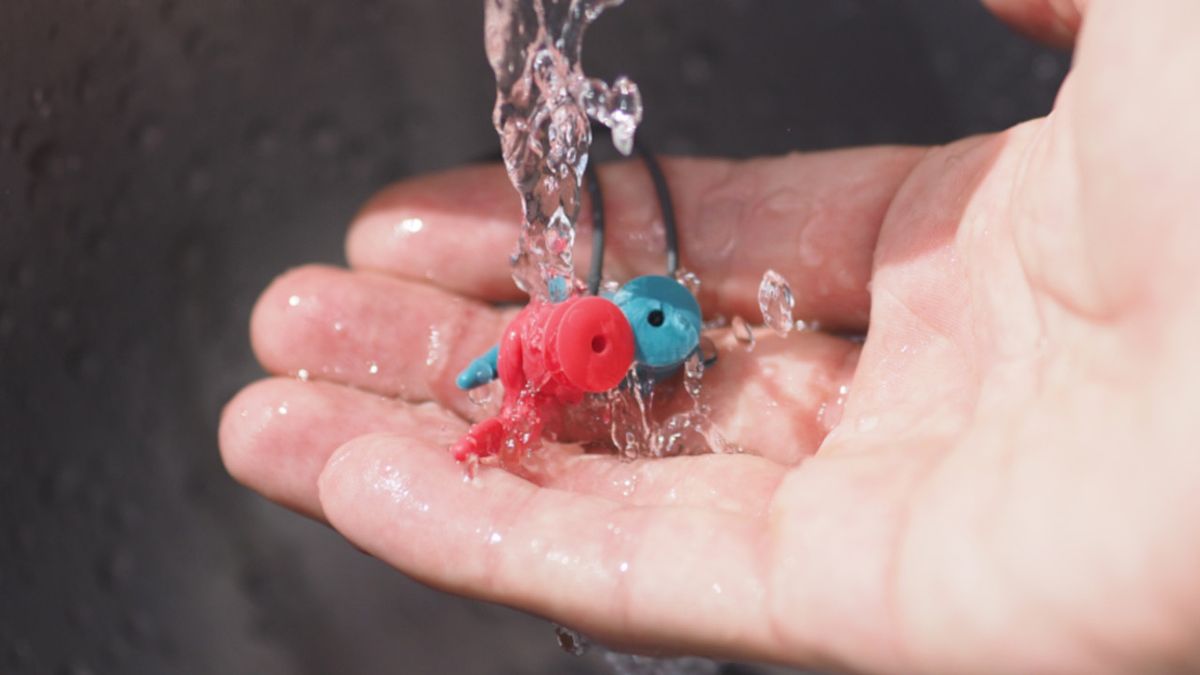 How to keep your earplugs clean: Earplugs being cleaned