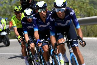 BURRIANA SPAIN AUGUST 30 Enric Mas of Spain and Movistar Team competes during the 78th Tour of Spain 2023 Stage 5 a 1846km stage from Burriana to Burriana UCIWT on August 30 2023 in Morella Spain Photo by Tim de WaeleGetty Images