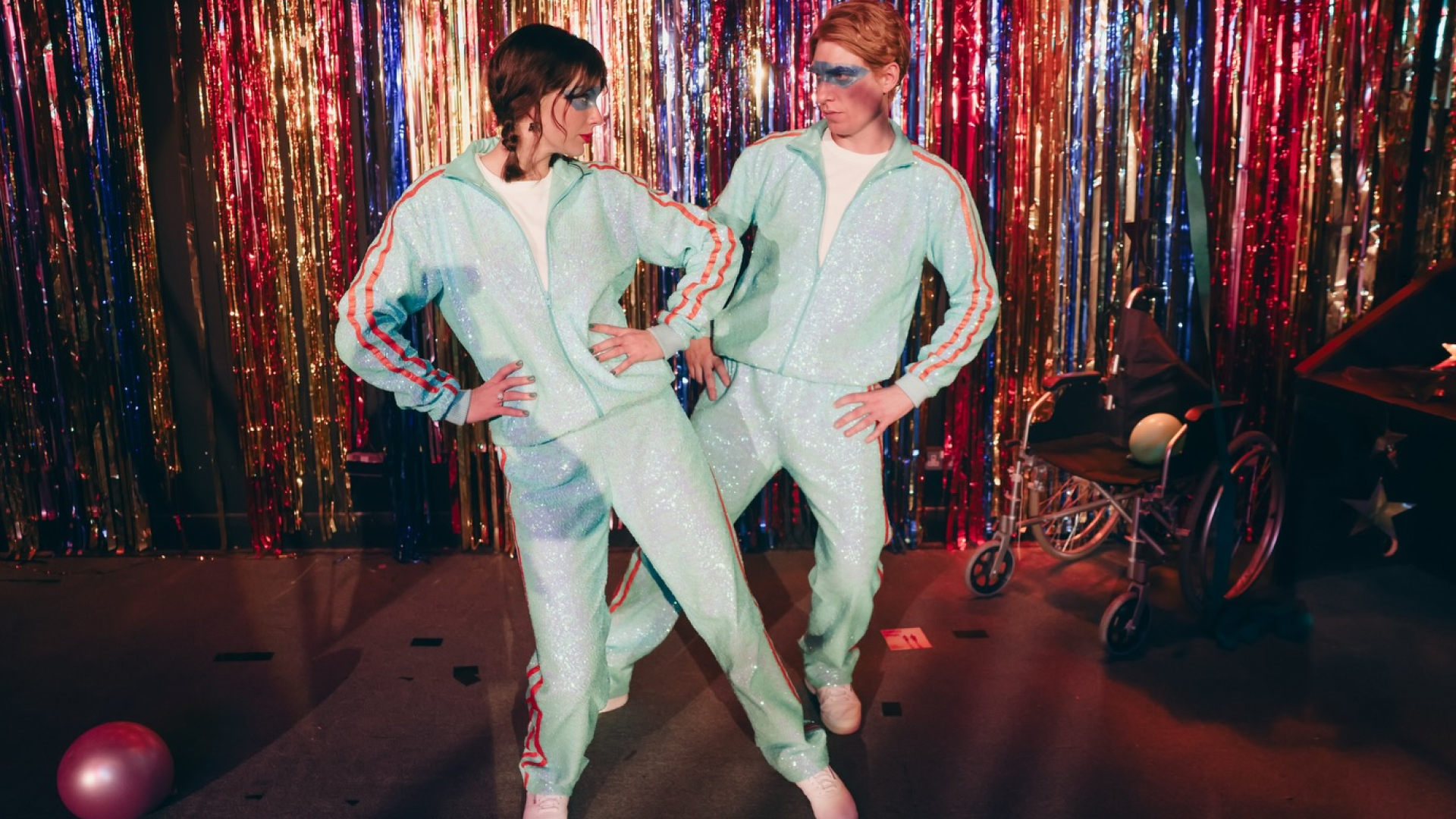 Taylor Swift and Domnhall Gleeson on the set of the Opalite music video