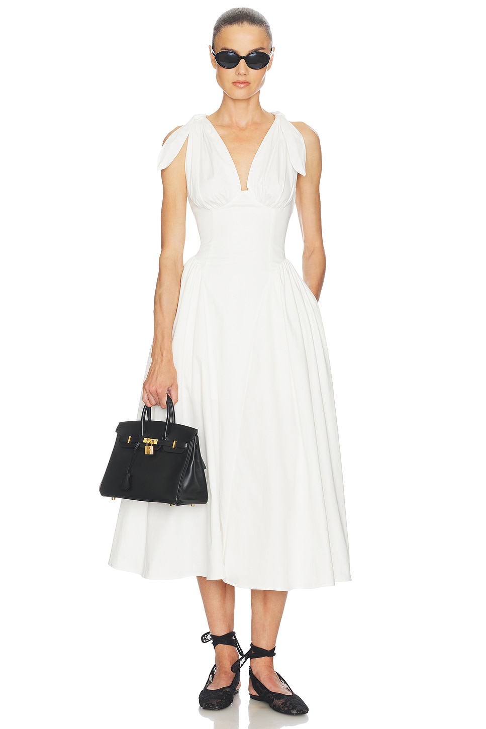 Fairweather Midi Dress in Stretch Cotton Sateen
