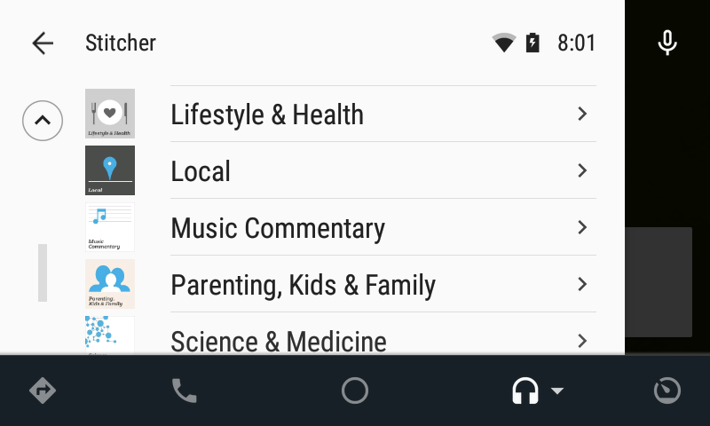 Stitcher on Android Auto
