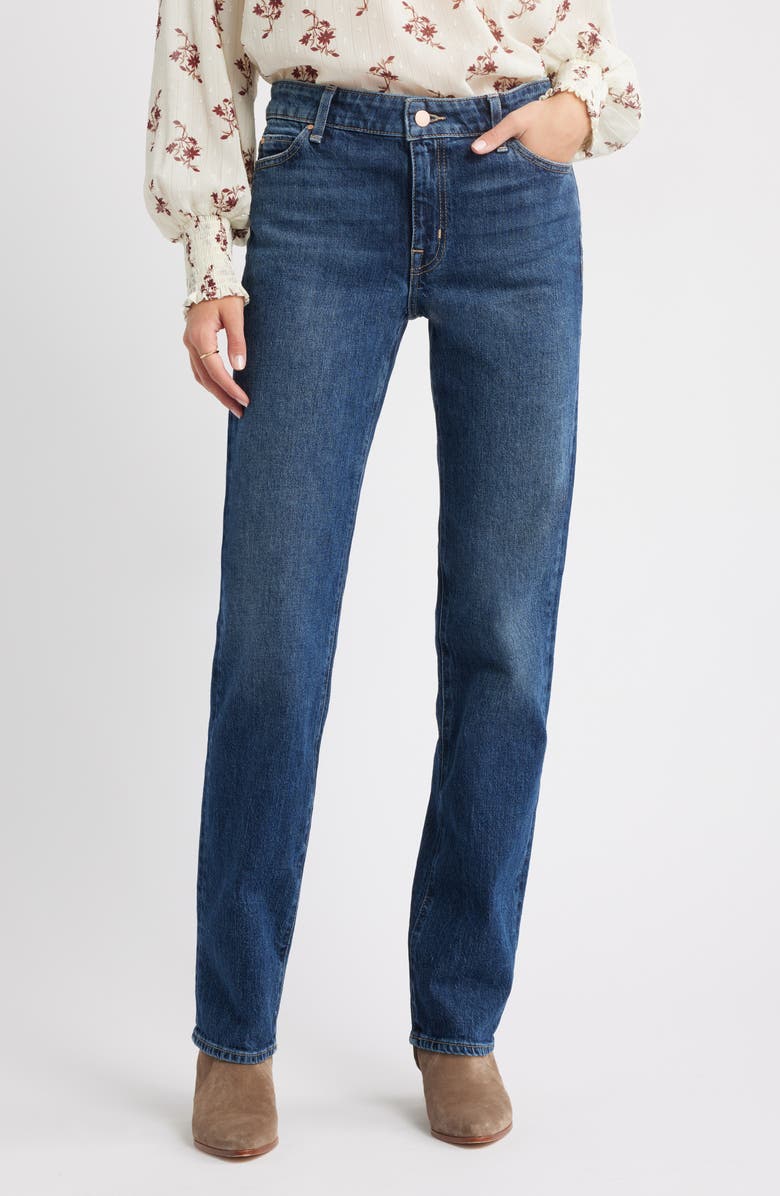 Mid Rise Straight Leg Jeans