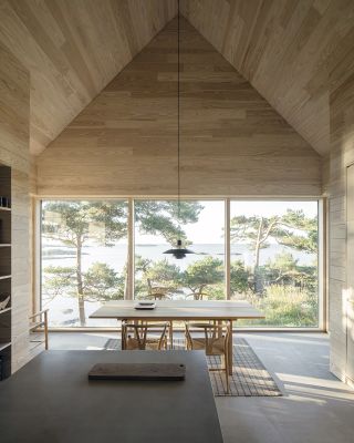hero interior with pitched roof/ceiling at Saltviga House, on the south coast of Norway by Architects Kolman Boye Architects