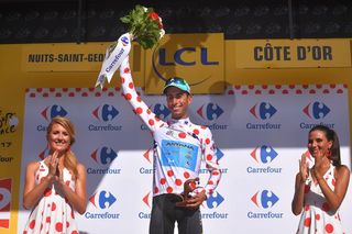 Fabio Aru in the mountains classification lead at the Tour de France