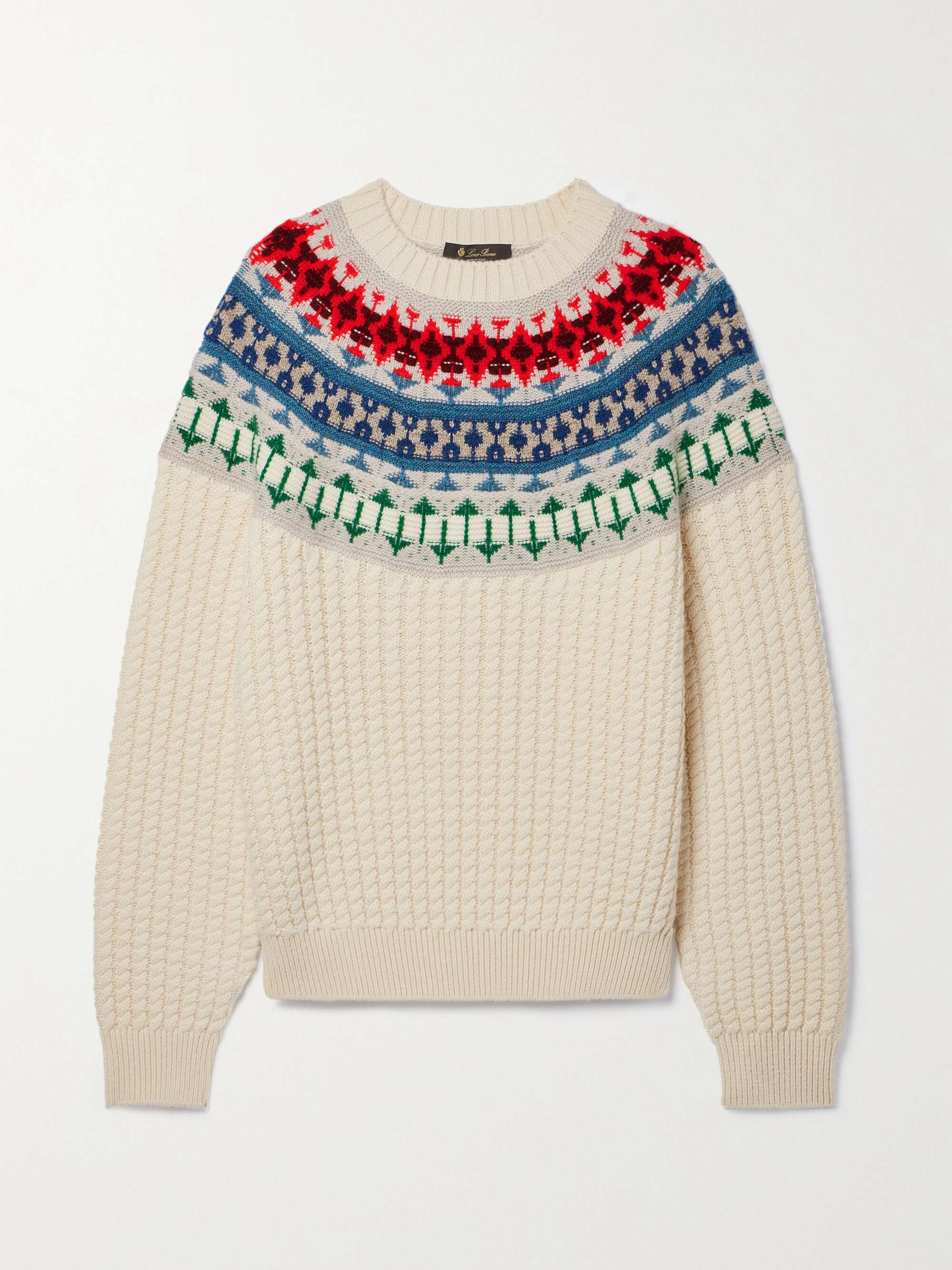 Sweater Kasmir Rajutan Kabel Noel Fair Isle