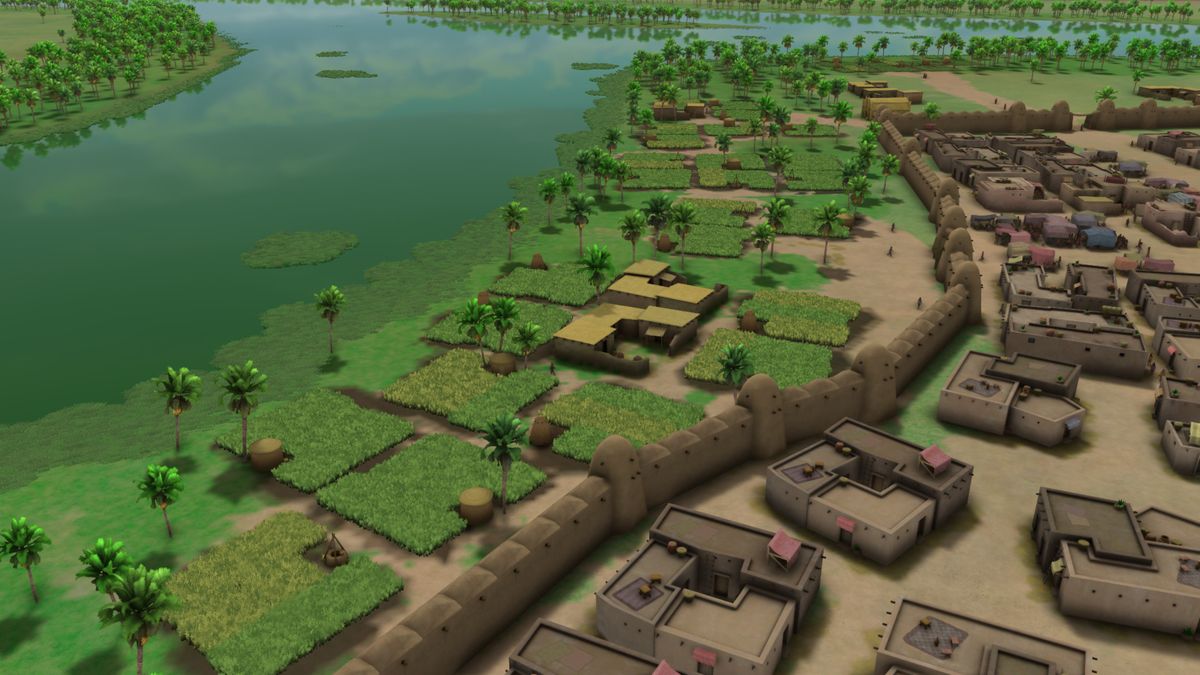 An image of an ancient city from the game Sumerians.