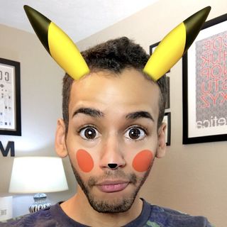 Pikachu Snapchat lens