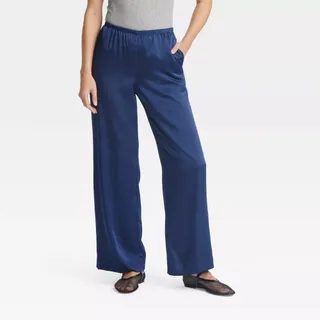 A New Day, Mid-Rise Satin Pull-On Pants